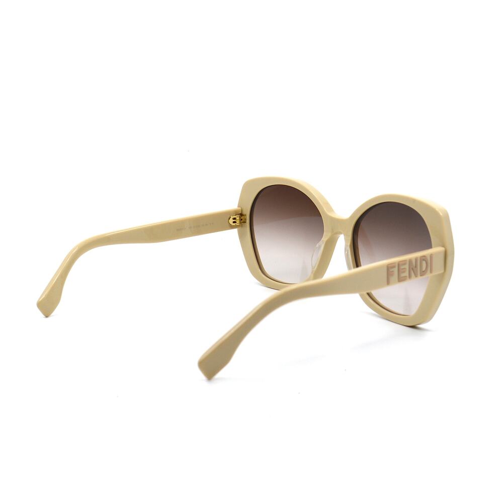 NEW FENDI FE40112I 57F SHINY BEIGE BROWN GRADIENT AUTHENTIC SUNGLASSES - Picture 7 of 12